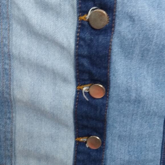 ASOS Denim Patchwork Mini Jumper Overall Dress Size 4 - Picture 9 of 15